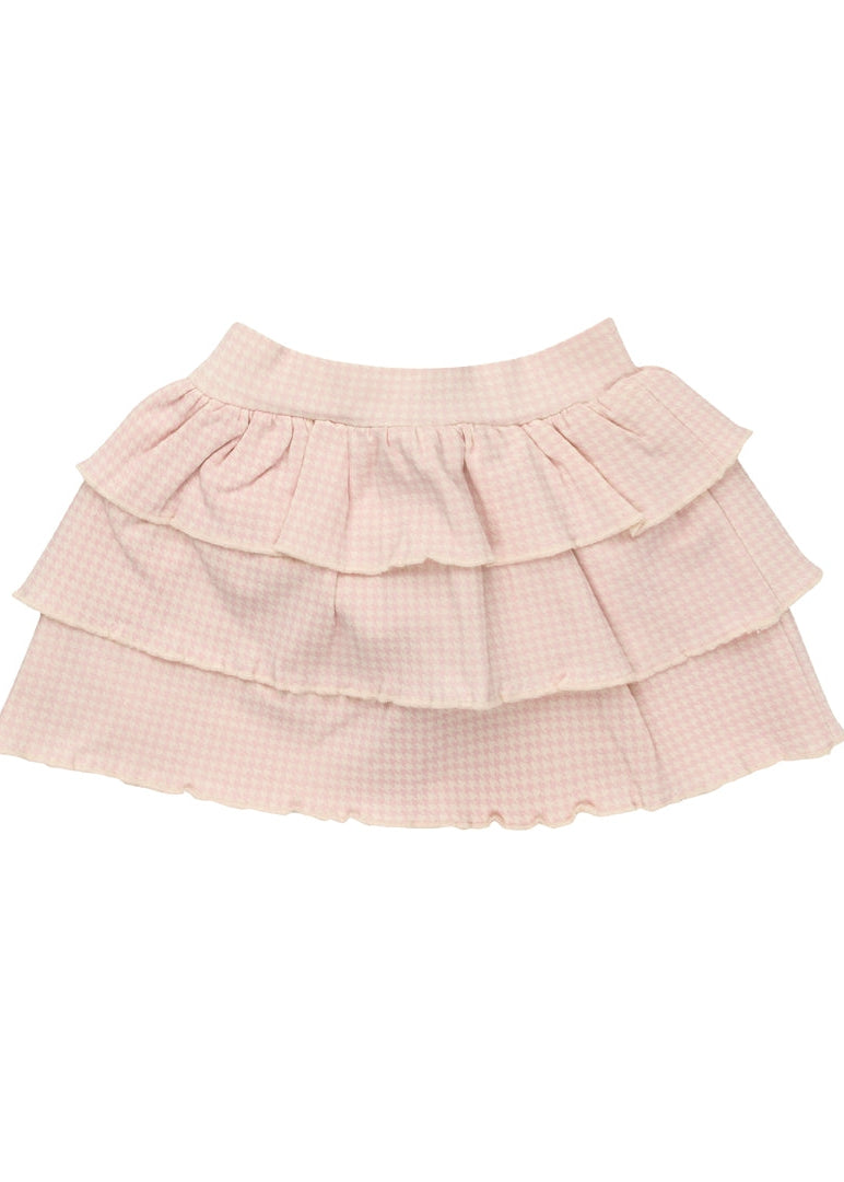 Frogs And Dogs Ruffle Skirt Dogtooth