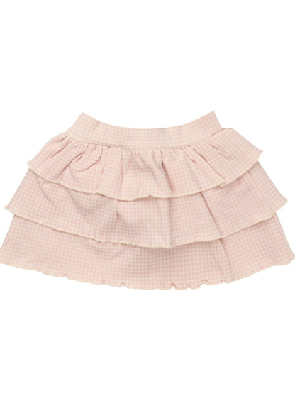 Frogs And Dogs Ruffle Skirt Dogtooth