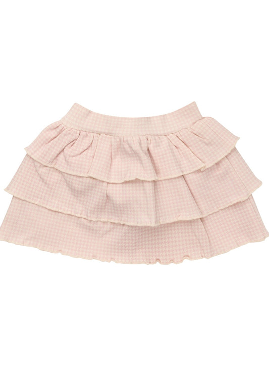 Frogs And Dogs Ruffle Skirt Dogtooth
