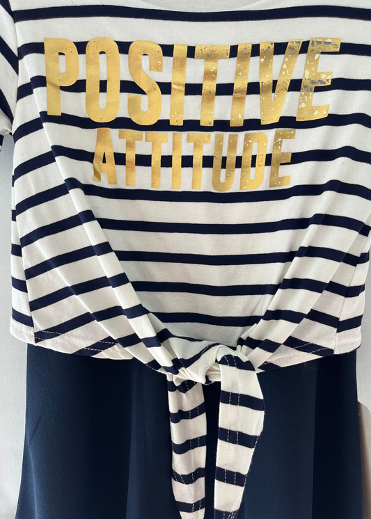 Gestreepte Jurk Met Gouden Print