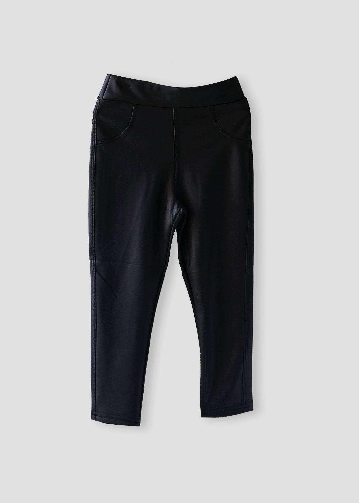 Zwarte lederen broek