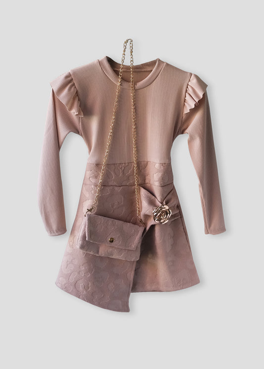 Jurk Met Tasje - Beige