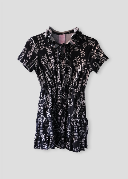 Stoer & Speels Zwart Jurkje Met Witte Print