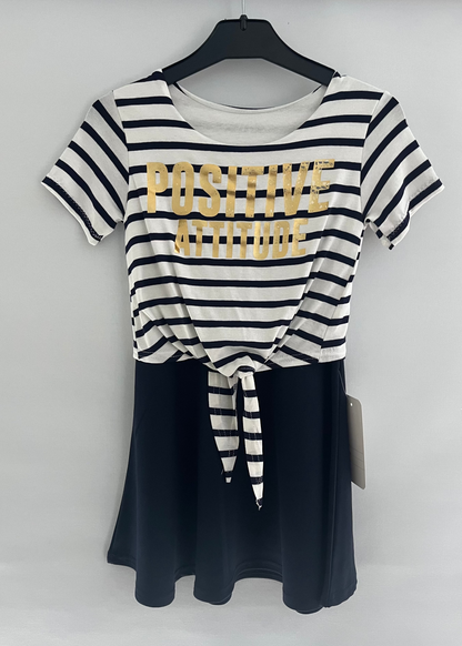 Gestreepte Jurk Met Gouden Print