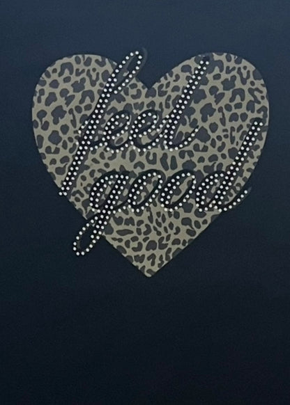 Leuk Zwart T-Shirt Met Panterprint Hart