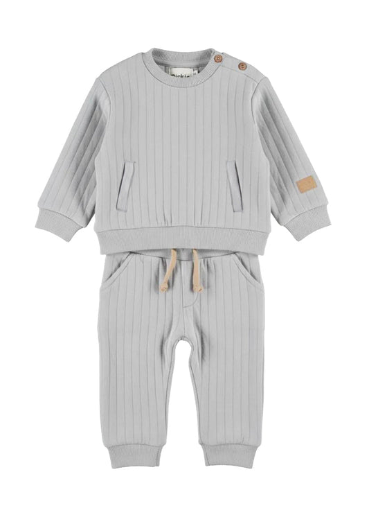 Dirkje 2-Delige Baby Set Lichtblauw – Rib Sweater & Broek