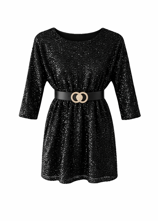 Glitterjurkje - Zwart