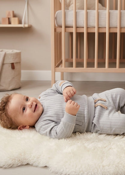 Dirkje 2-Delige Baby Set Lichtblauw – Rib Sweater & Broek