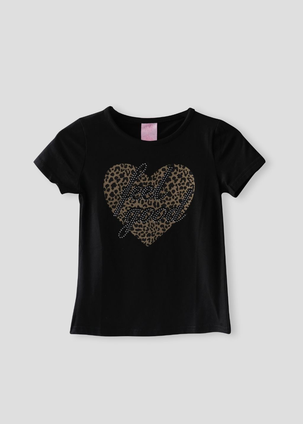 Leuk Zwart T-Shirt Met Panterprint Hart